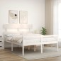 vidaXL Cama personas mayores cabecero madera maciza blanco 160x200 cm vidaXL Cama personas mayores cabecero madera maciza blanco 160x200 cm