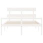 vidaXL Cama personas mayores cabecero madera maciza blanco 160x200 cm vidaXL Cama personas mayores cabecero madera maciza blanco 160x200 cm