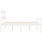 vidaXL Cama personas mayores cabecero madera maciza blanco 160x200 cm vidaXL Cama personas mayores cabecero madera maciza blanco 160x200 cm