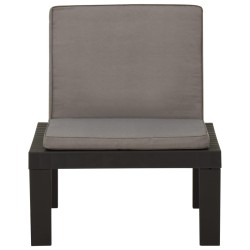 vidaXL Silla de jardín con cojín plástico gris