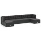 vidaXL Set de muebles de jardín y cojines 7 pzas ratán sintético negro