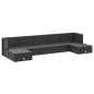 vidaXL Set de muebles de jardín y cojines 7 pzas ratán sintético negro