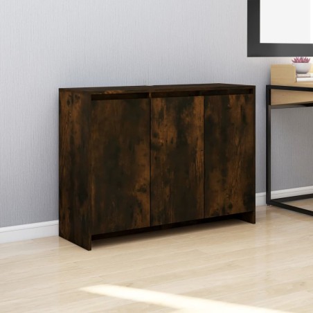vidaXL Aparador de madera de ingeniería roble ahumado 102x33x75 cm