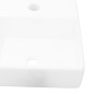 vidaXL Lavabo de cerámica cuadrado orificio de grifo y desagüe blanco vidaXL Lavabo de cerámica cuadrado orificio de grifo y desagüe blanco