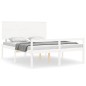 vidaXL Cama matrimonio personas mayores cabecero madera maciza blanco vidaXL Cama matrimonio personas mayores cabecero madera maciza blanco