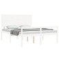 vidaXL Cama matrimonio personas mayores cabecero madera maciza blanco vidaXL Cama matrimonio personas mayores cabecero madera maciza blanco