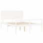 vidaXL Cama matrimonio personas mayores cabecero madera maciza blanco vidaXL Cama matrimonio personas mayores cabecero madera maciza blanco