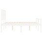 vidaXL Cama matrimonio personas mayores cabecero madera maciza blanco vidaXL Cama matrimonio personas mayores cabecero madera maciza blanco