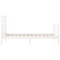 vidaXL Estructura de cama individual con cabecero madera maciza blanco vidaXL Estructura de cama individual con cabecero madera maciza blanco
