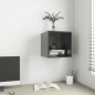 vidaXL Armario de pared madera contrachapada gris brillo 37x37x37 cm vidaXL Armario de pared madera contrachapada gris brillo 37x37x37 cm