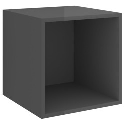 vidaXL Armario de pared madera contrachapada gris brillo 37x37x37 cm