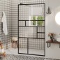 vidaXL Mampara ducha accesible vidrio ESG transparente negro 90x195 cm vidaXL Mampara ducha accesible vidrio ESG transparente negro 90x195 cm