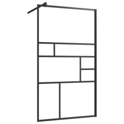 vidaXL Mampara ducha accesible vidrio ESG transparente negro 90x195 cm