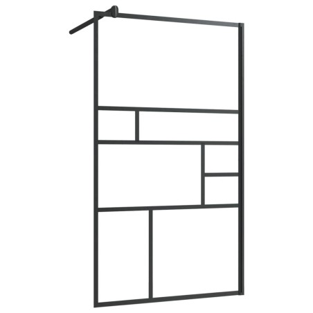 vidaXL Mampara ducha accesible vidrio ESG transparente negro 90x195 cm