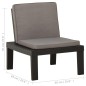 vidaXL Silla de jardín con cojín plástico gris vidaXL Silla de jardín con cojín plástico gris