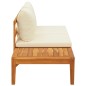 vidaXL Banco de jardín y mesa cojines crema madera maciza de acacia