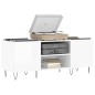 vidaXL Mueble discos madera contrachapada blanco brillo 121x38x48 cm