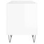 vidaXL Mueble discos madera contrachapada blanco brillo 121x38x48 cm