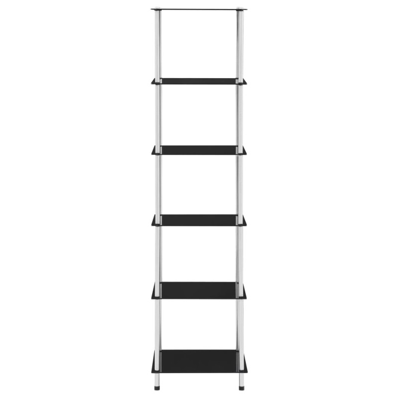 vidaXL Estantería 6 niveles cristal templado negro 40x40x160 cm vidaXL Estantería 6 niveles cristal templado negro 40x40x160 cm