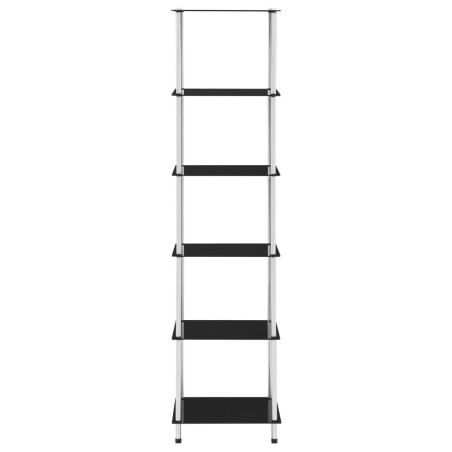 vidaXL Estantería 6 niveles cristal templado negro 40x40x160 cm