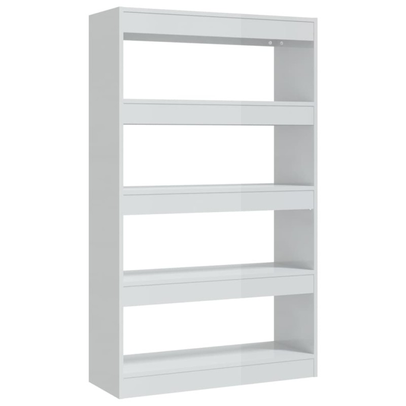 vidaXL Estantería/divisor madera ingeniería blanco brillo 80x30x135 cm vidaXL Estantería/divisor madera ingeniería blanco brillo 80x30x135 cm