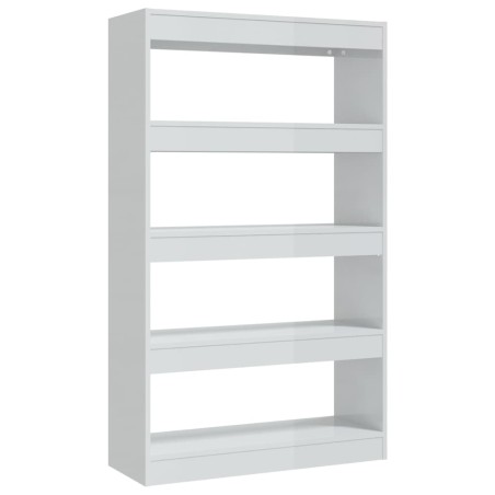 vidaXL Estantería/divisor madera ingeniería blanco brillo 80x30x135 cm