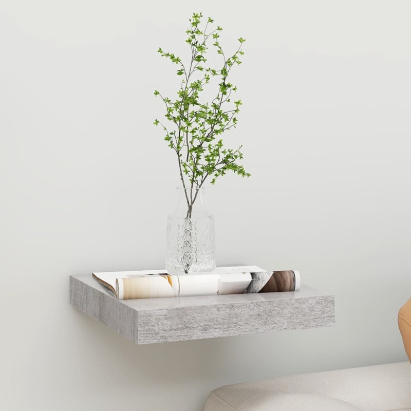 vidaXL Estante flotante de pared gris hormigón MDF 23x23,5x3,8 cm vidaXL Estante flotante de pared gris hormigón MDF 23x23,5x3,8 cm