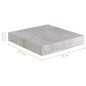 vidaXL Estante flotante de pared gris hormigón MDF 23x23,5x3,8 cm vidaXL Estante flotante de pared gris hormigón MDF 23x23,5x3,8 cm