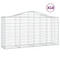 vidaXL Cestas de gaviones 18 uds forma de arco hierro 200x50x100/120cm vidaXL Cestas de gaviones 18 uds forma de arco hierro 200x50x100/120cm