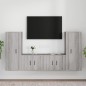 vidaXL Set de muebles para TV 4 pzas madera contrachapada gris Sonoma