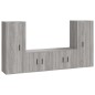 vidaXL Set de muebles para TV 4 pzas madera contrachapada gris Sonoma