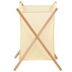 vidaXL Cesto de ropa sucia madera de cedro y tela beige 42x41x64 cm
