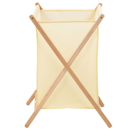 vidaXL Cesto de ropa sucia madera de cedro y tela beige 42x41x64 cm