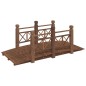 vidaXL Puente de jardín con barandillas madera de abeto 150x67x56cm vidaXL Puente de jardín con barandillas madera de abeto 150x67x56cm