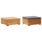 vidaXL Mesa de jardin y reposapiés con cojin y de madera maciza acacia vidaXL Mesa de jardin y reposapiés con cojin y de madera maciza acacia