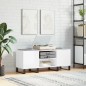 vidaXL Mueble discos madera contrachapada blanco brillo 121x38x48 cm vidaXL Mueble discos madera contrachapada blanco brillo 121x38x48 cm