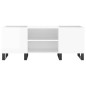 vidaXL Mueble discos madera contrachapada blanco brillo 121x38x48 cm vidaXL Mueble discos madera contrachapada blanco brillo 121x38x48 cm