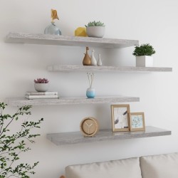 vidaXL Estantes flotantes pared 4 uds gris hormigón MDF 90x23,5x3,8 cm