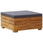 vidaXL Mesa de jardin y reposapiés con cojin y de madera maciza acacia vidaXL Mesa de jardin y reposapiés con cojin y de madera maciza acacia