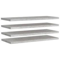 vidaXL Estantes flotantes pared 4 uds gris hormigón MDF 90x23,5x3,8 cm
