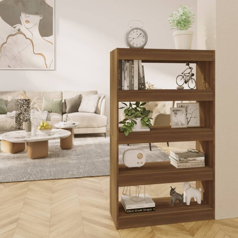 vidaXL Estantería/divisor madera ingeniería marrón roble 80x30x135 cm vidaXL Estantería/divisor madera ingeniería marrón roble 80x30x135 cm
