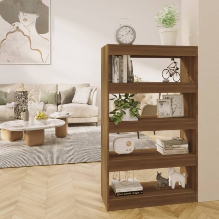 vidaXL Estantería/divisor madera ingeniería marrón roble 80x30x135 cm