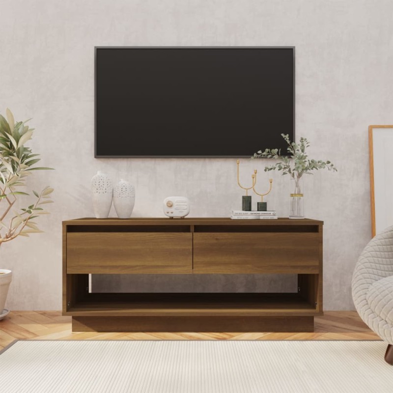 vidaXL Mueble de TV madera de ingeniería marrón roble 102x41x44 cm