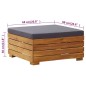 vidaXL Mesa de jardin y reposapiés con cojin y de madera maciza acacia vidaXL Mesa de jardin y reposapiés con cojin y de madera maciza acacia