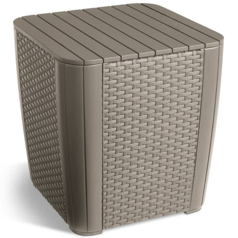 Keter Mesa auxiliar de jardín Luzon mimbre plano color capuchino Keter Mesa auxiliar de jardín Luzon mimbre plano color capuchino