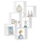 vidaXL Estante cubo de pared contrachapado blanco brillante 78x15x93cm vidaXL Estante cubo de pared contrachapado blanco brillante 78x15x93cm