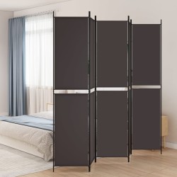 vidaXL Biombo divisor de 5 paneles de tela marrón 250x220 cm