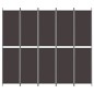 vidaXL Biombo divisor de 5 paneles de tela marrón 250x220 cm vidaXL Biombo divisor de 5 paneles de tela marrón 250x220 cm