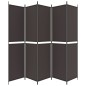 vidaXL Biombo divisor de 5 paneles de tela marrón 250x220 cm vidaXL Biombo divisor de 5 paneles de tela marrón 250x220 cm