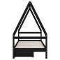 vidaXL Estructura de cama niños con cajones madera pino negro 80x200cm vidaXL Estructura de cama niños con cajones madera pino negro 80x200cm